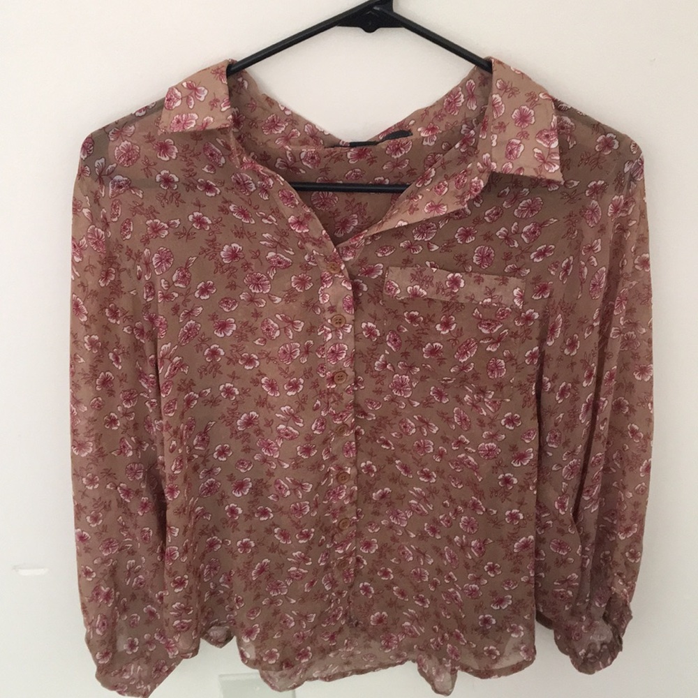 Flowy flowered button up